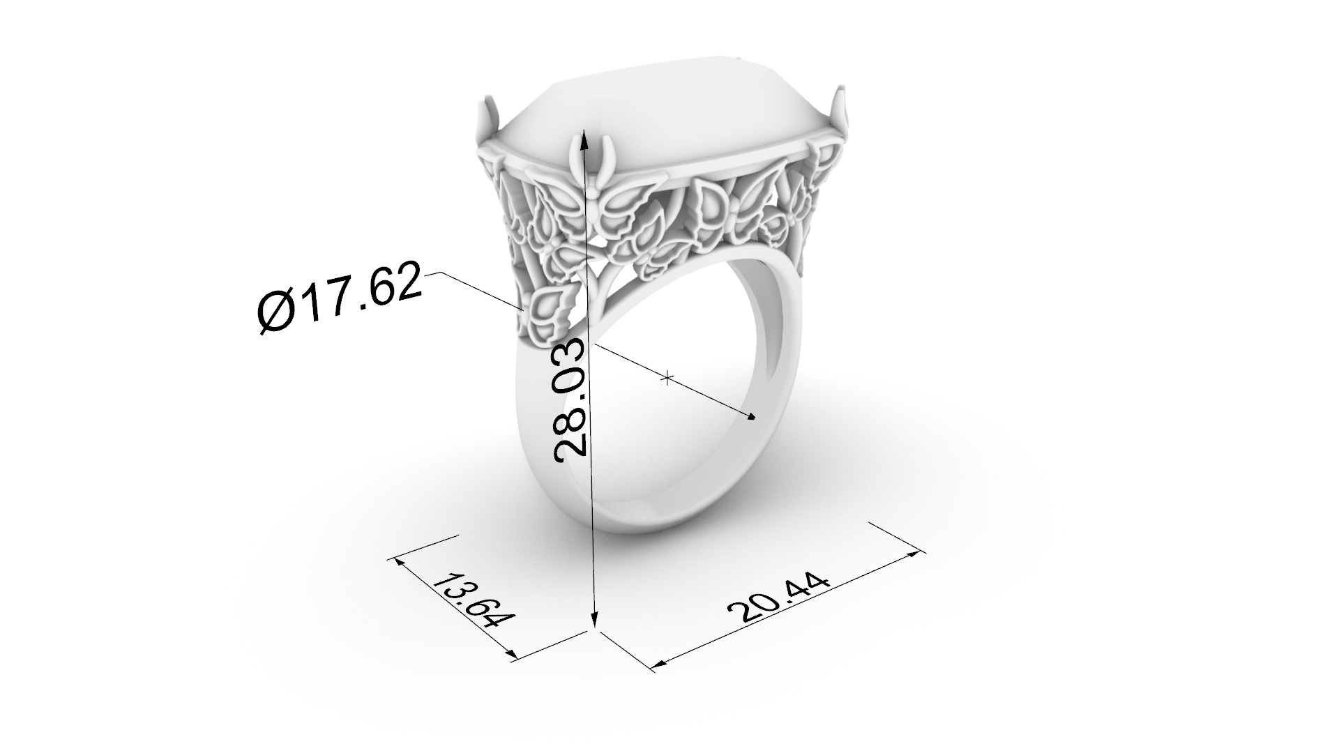 Ornate Floral Signet Ring JDBCo 3D print model_1