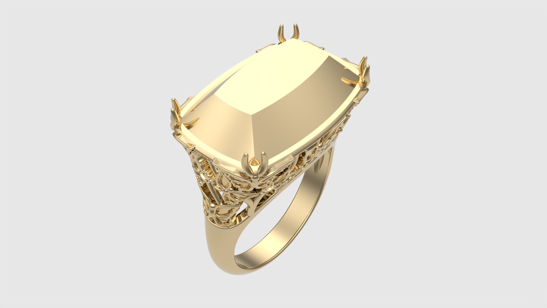 Ornate Floral Signet Ring JDBCo 3D print model_21