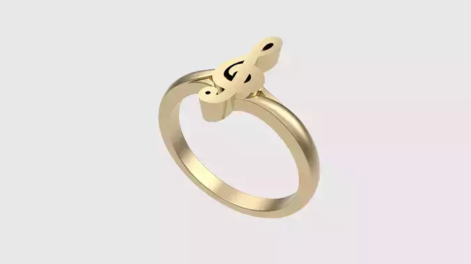 Treble Clef Musical Ring JDBCo 3D print model