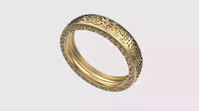 Elegant Floral Weave Pattern Ring JDBCo 3D print model