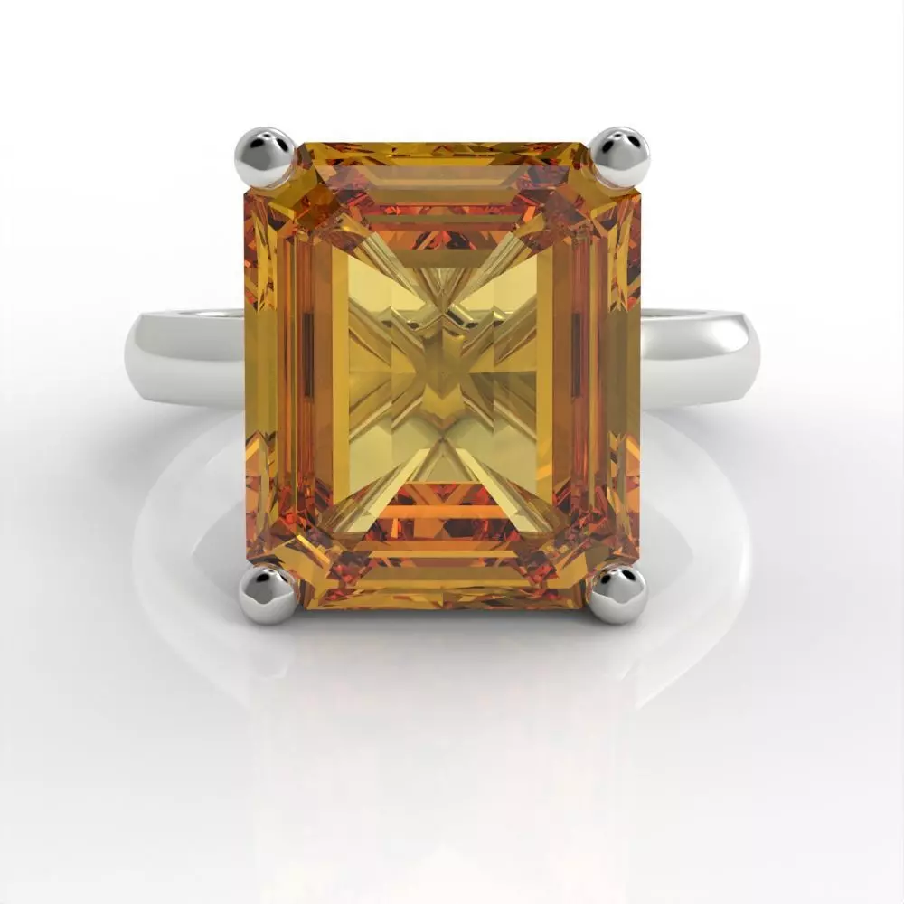 Big emerald diamond ring 3D print model