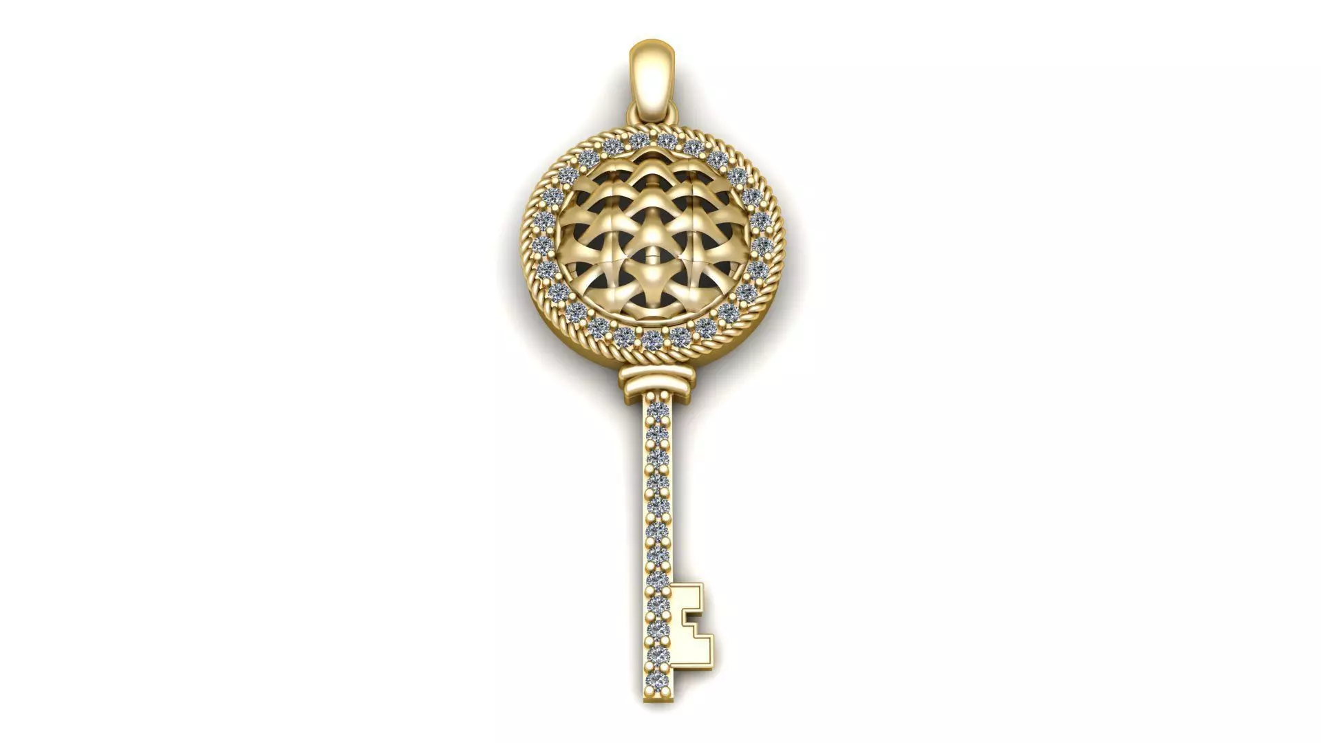 Fashion Daimond Key Pendant 3d Printable Model 3D print model