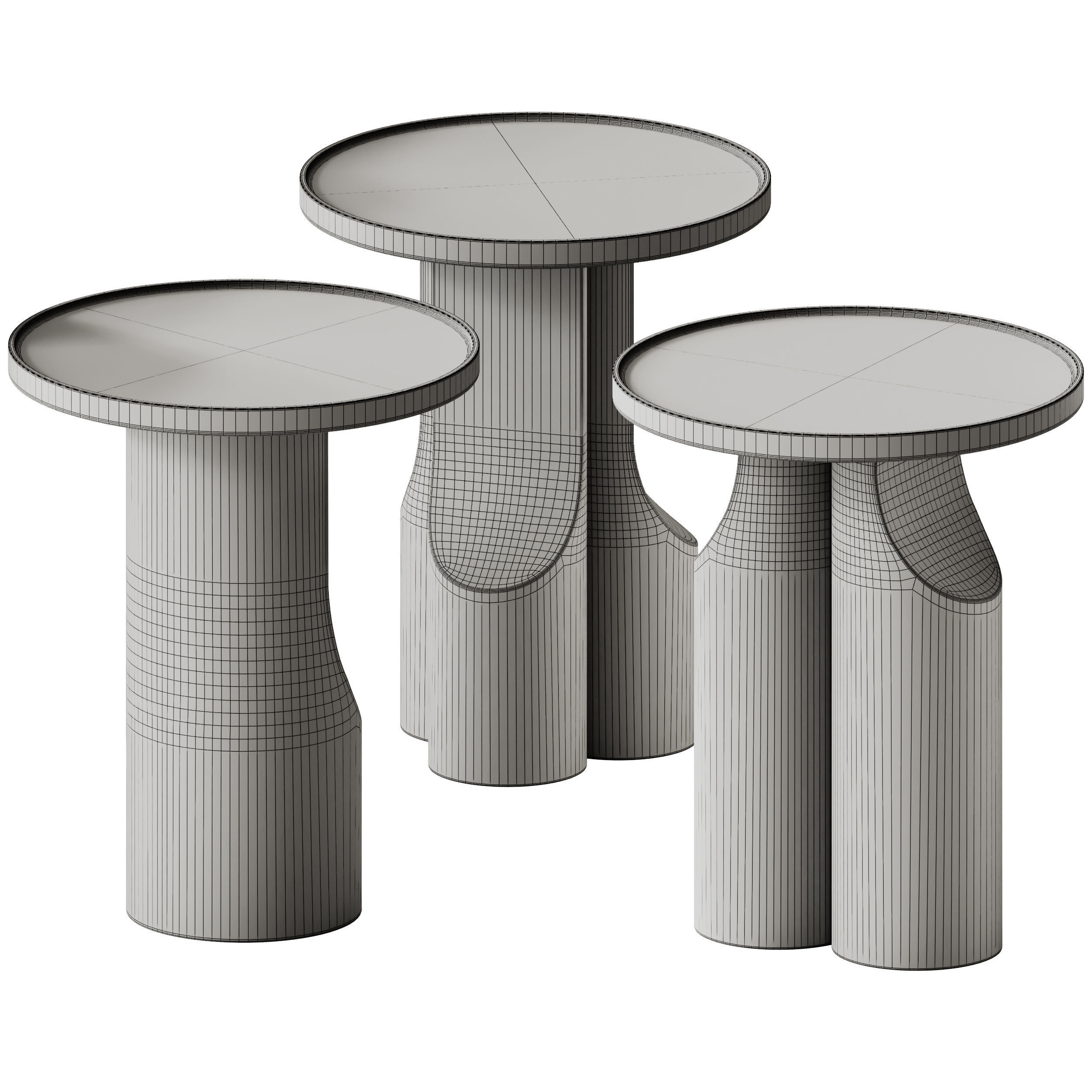 AM PM Stigido Round Side Tables set 3  3D model_9