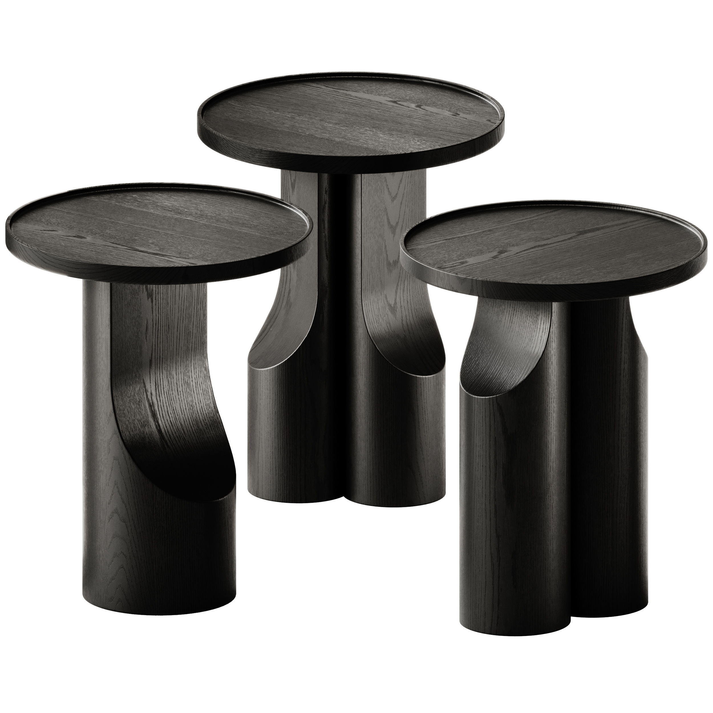 AM PM Stigido Round Side Tables set 3  3D model_1