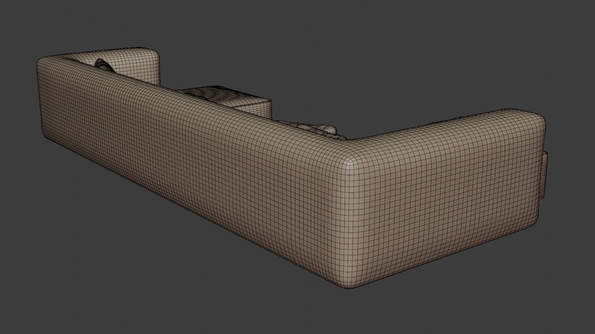 Large comfortable sofa in green tones 3D model_7