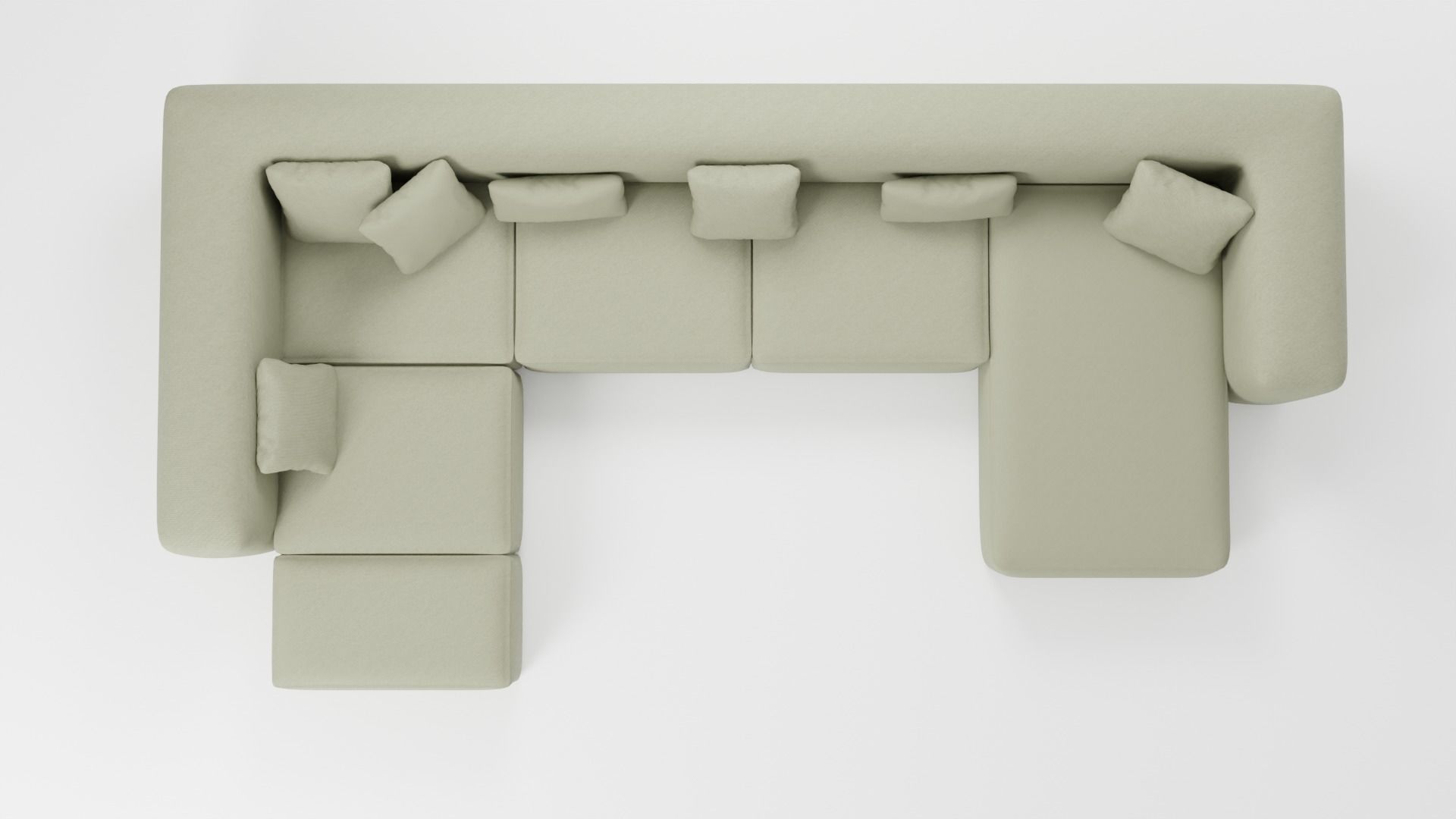 Large comfortable sofa in green tones 3D model_5