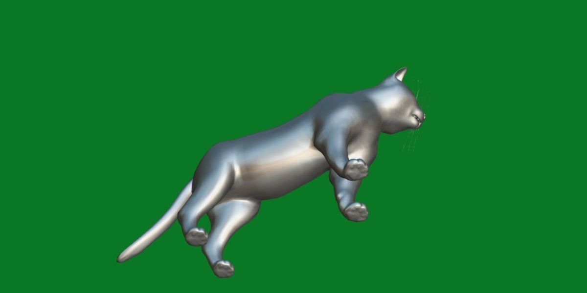 Silver Tabby Cat Low-poly 3D model_8