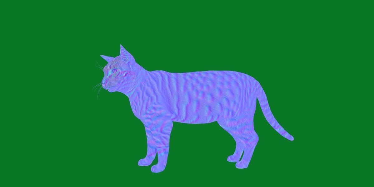 Silver Tabby Cat Low-poly 3D model_25