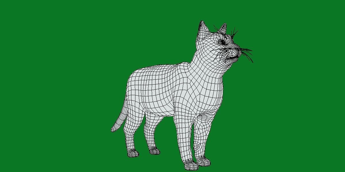 Silver Tabby Cat Low-poly 3D model_11
