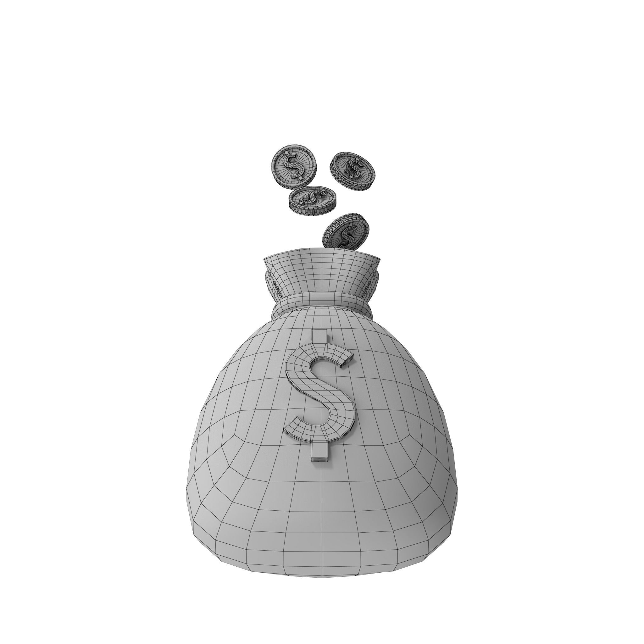 Money Bag Cartoon 3D model_49