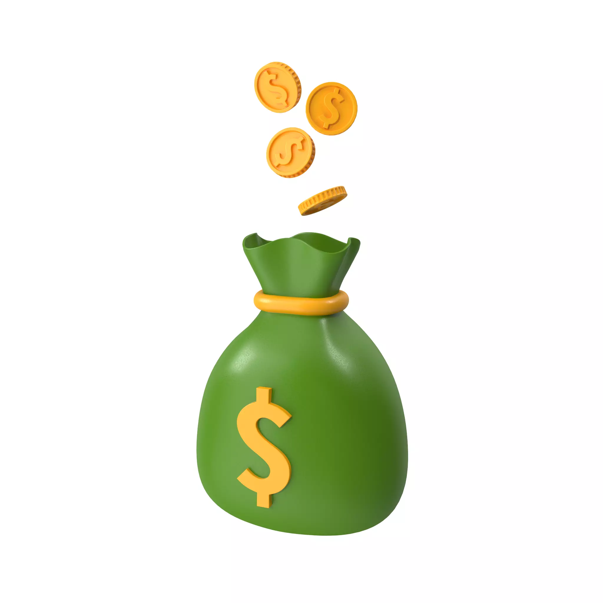 Money Bag Cartoon 3D model_0