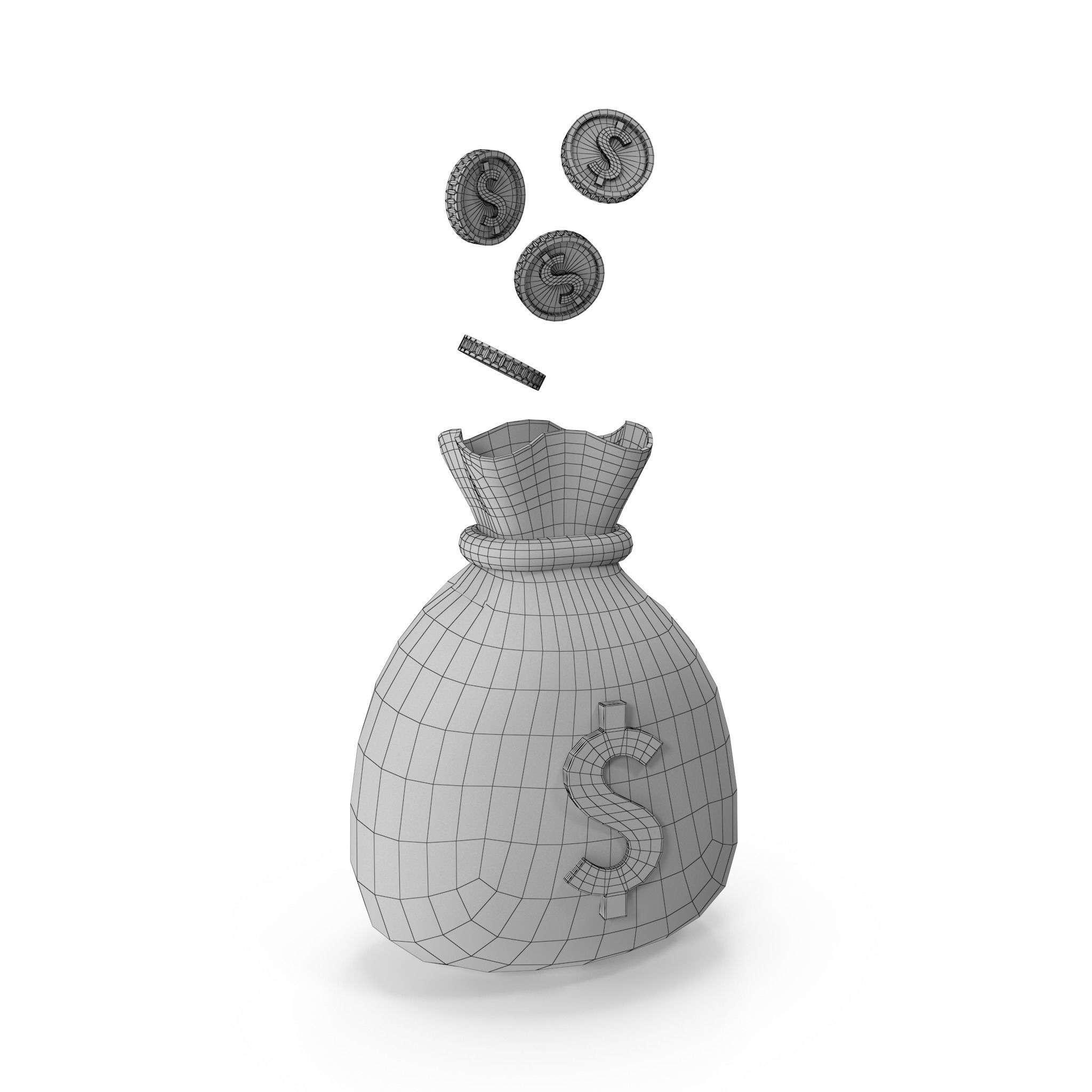 Money Bag Cartoon 3D model_41