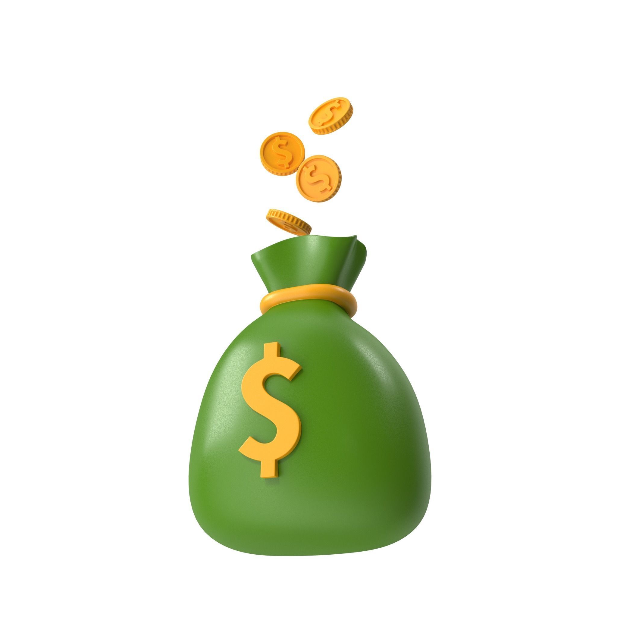 Money Bag Cartoon 3D model_23
