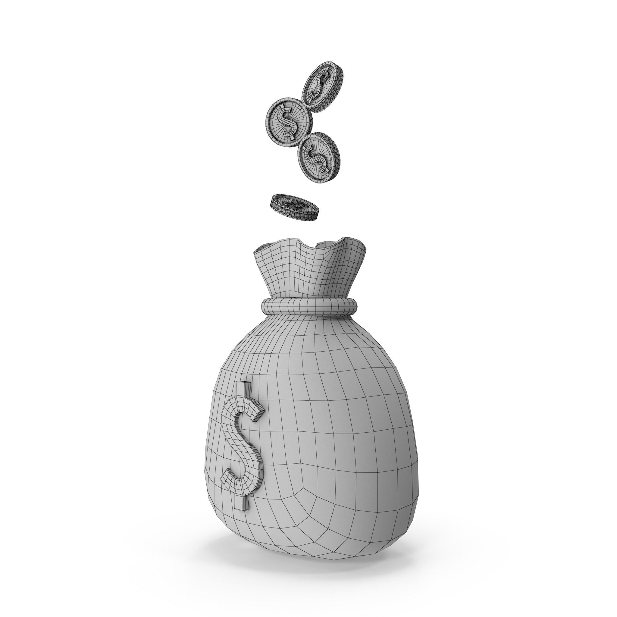 Money Bag Cartoon 3D model_45
