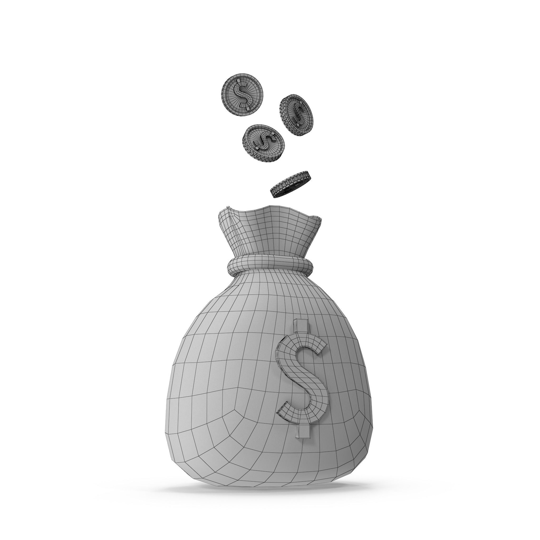 Money Bag Cartoon 3D model_47