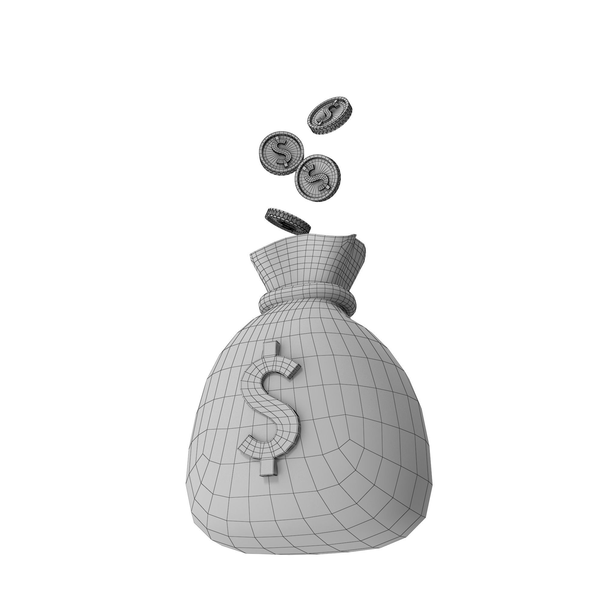 Money Bag Cartoon 3D model_48