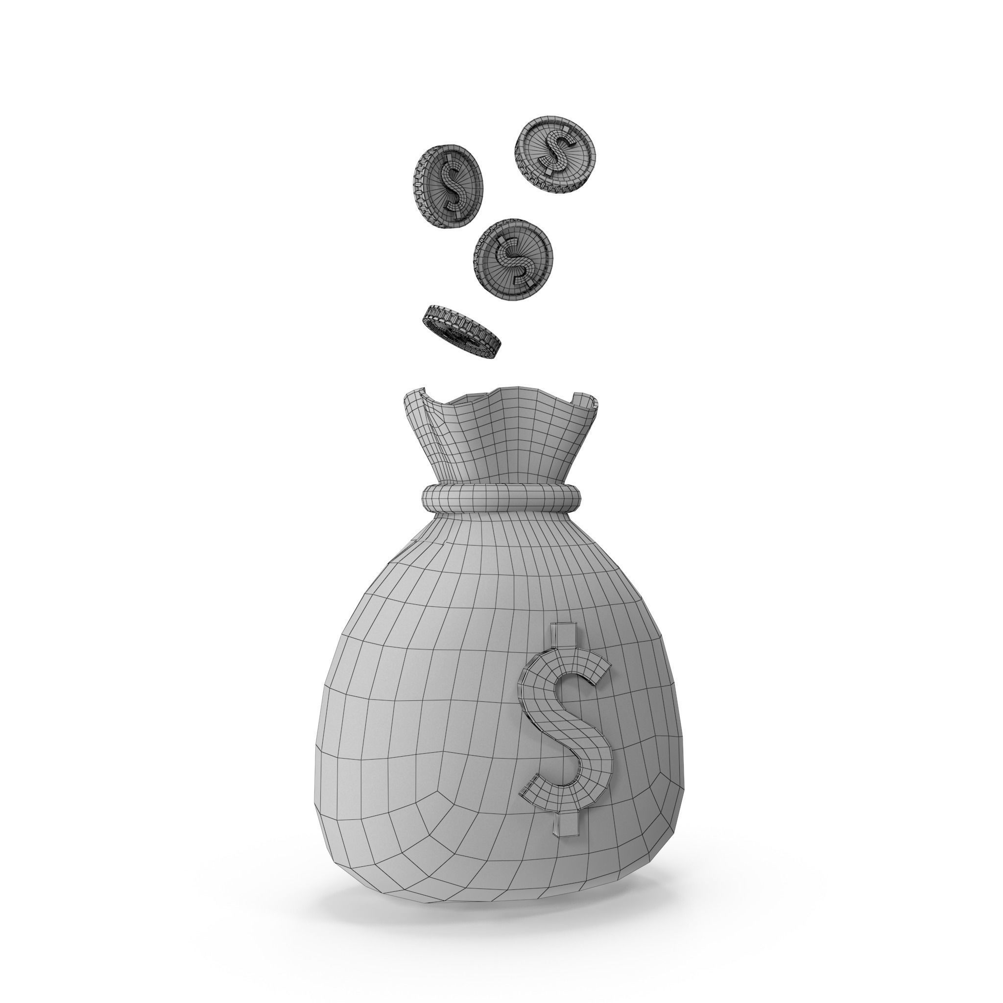 Money Bag Cartoon 3D model_43