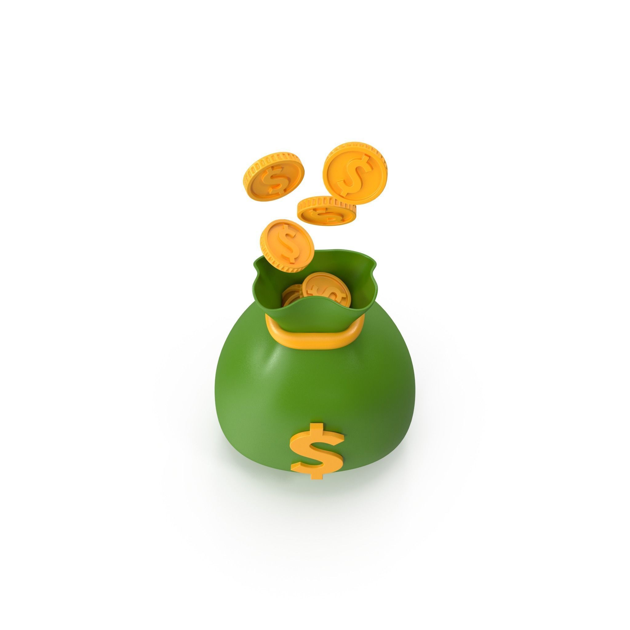 Money Bag Cartoon 3D model_6