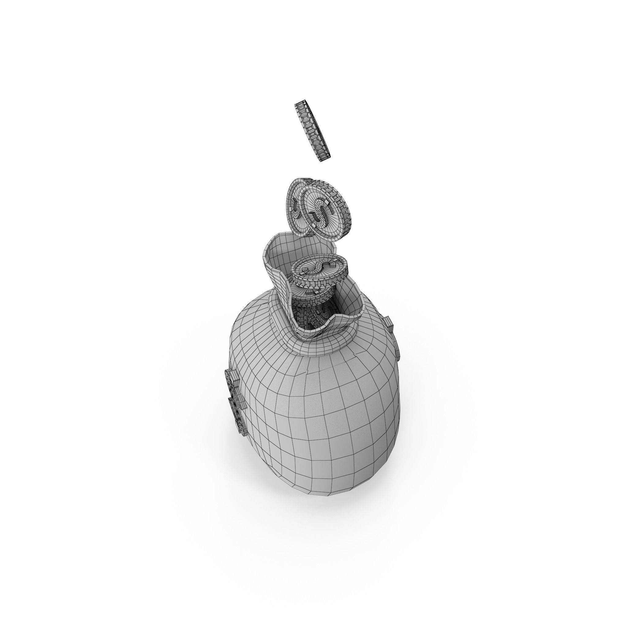 Money Bag Cartoon 3D model_28