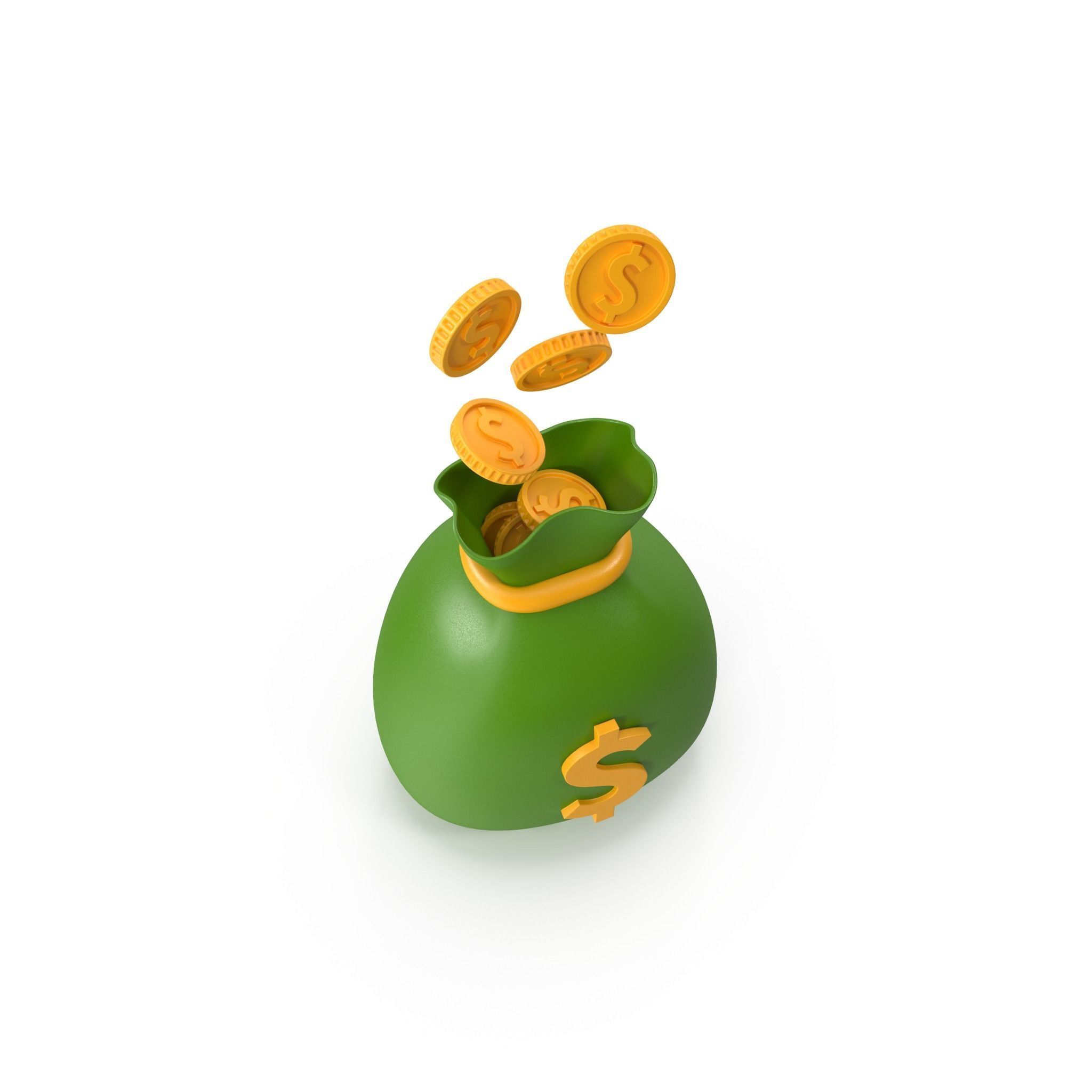 Money Bag Cartoon 3D model_5