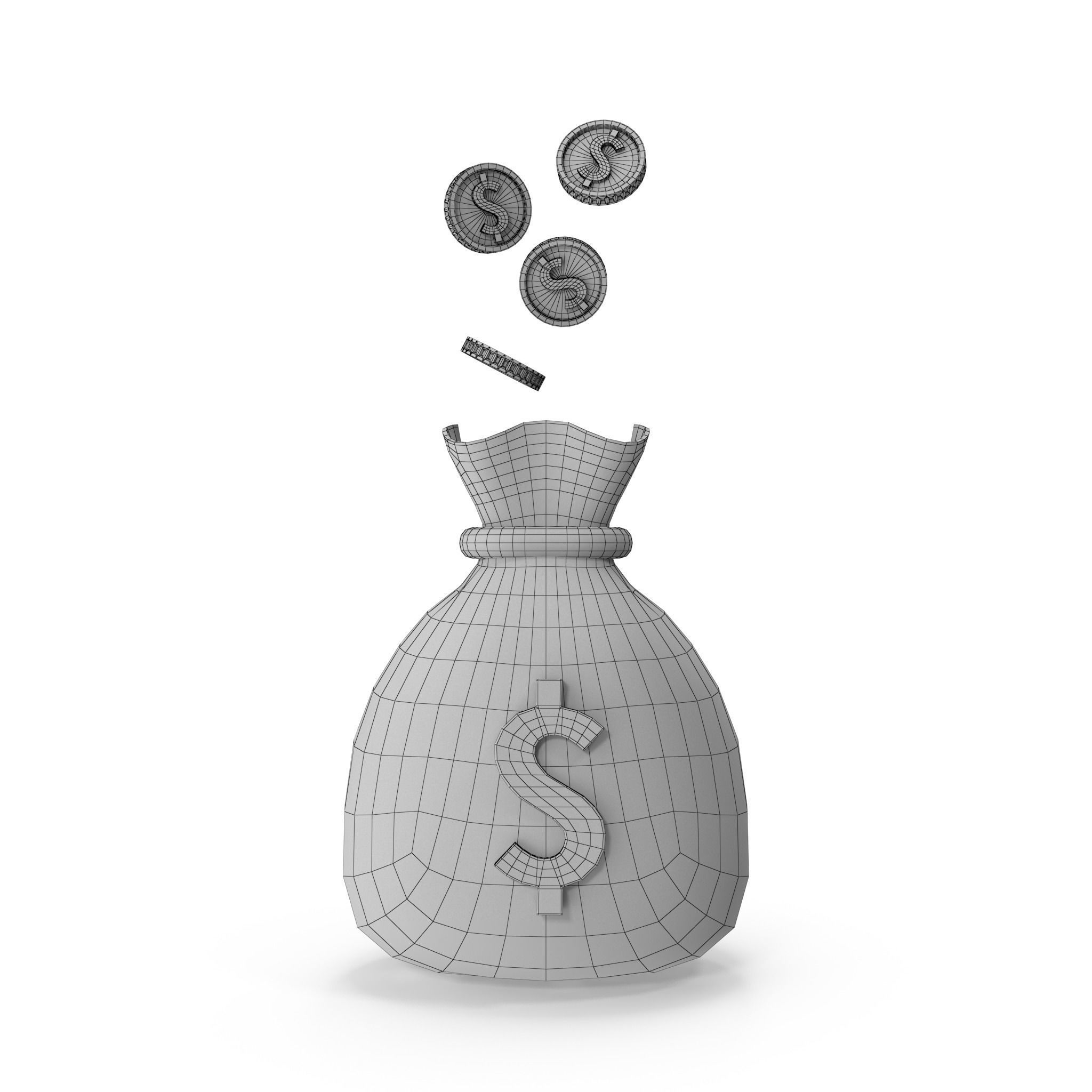 Money Bag Cartoon 3D model_44
