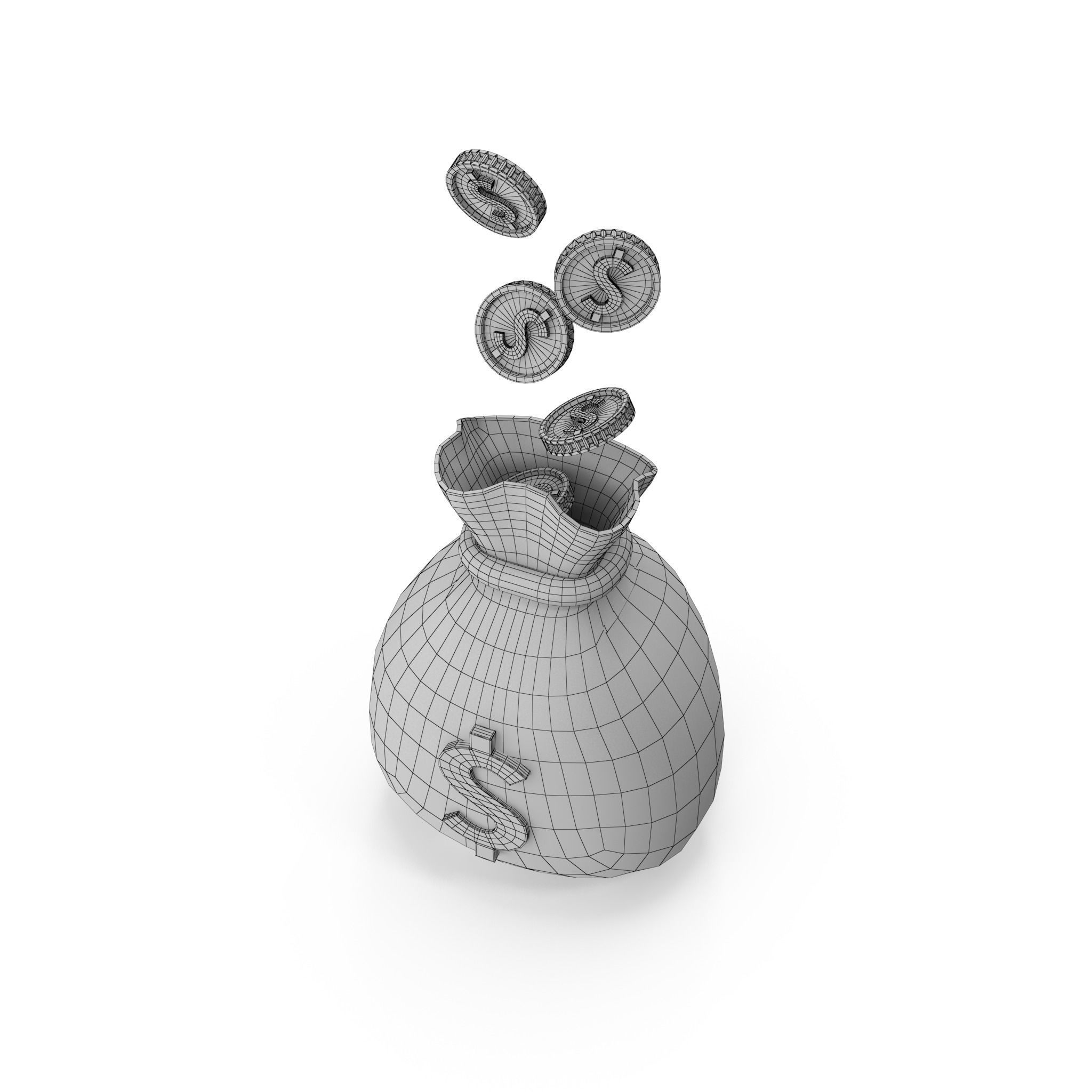 Money Bag Cartoon 3D model_31
