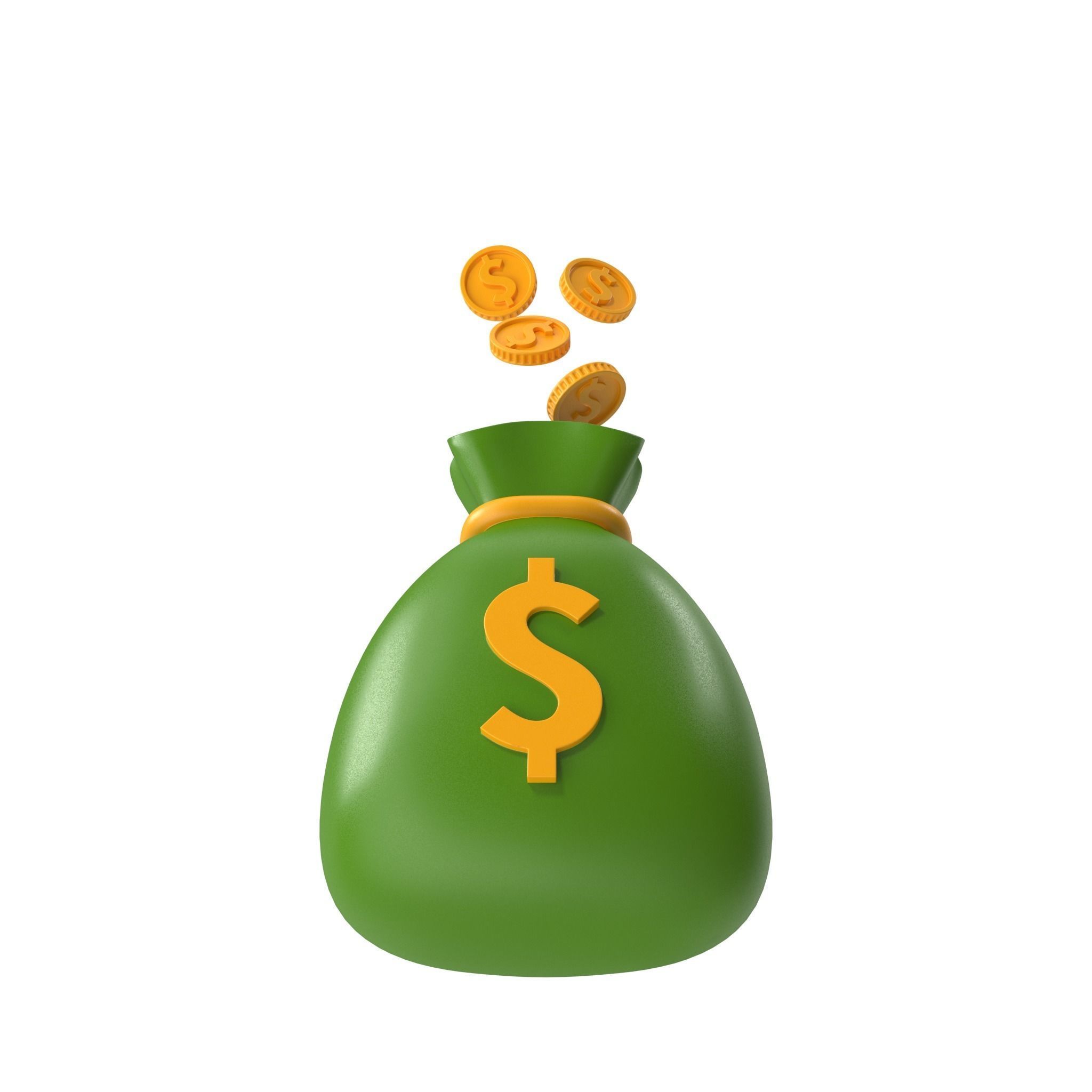 Money Bag Cartoon 3D model_24