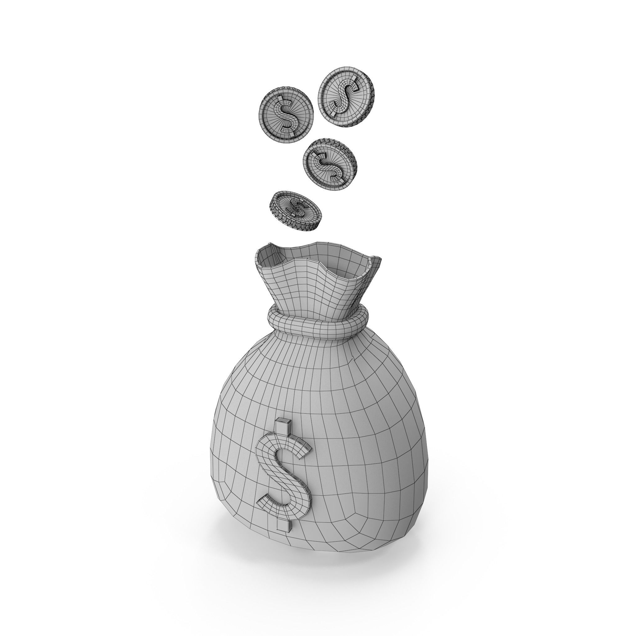 Money Bag Cartoon 3D model_37