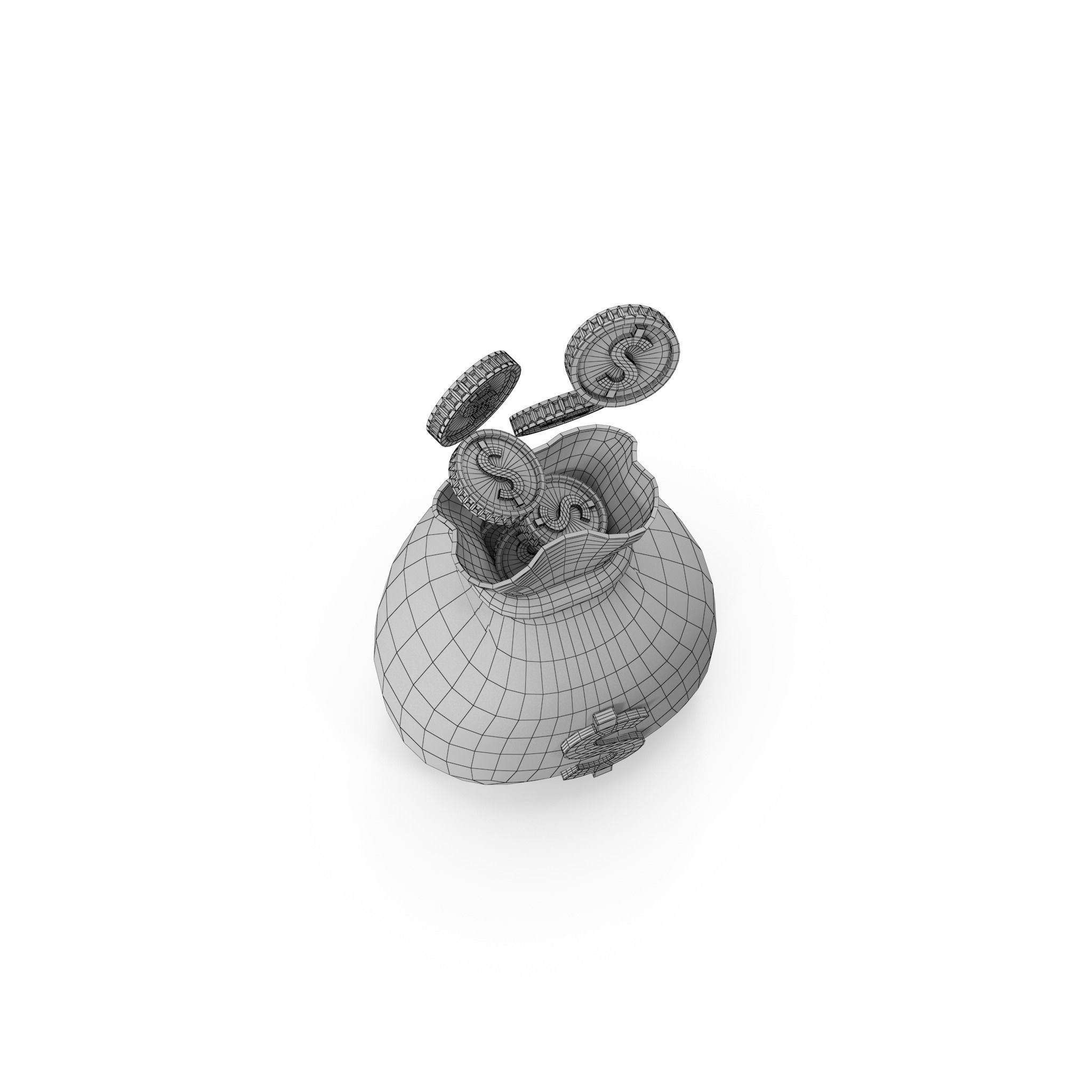 Money Bag Cartoon 3D model_25