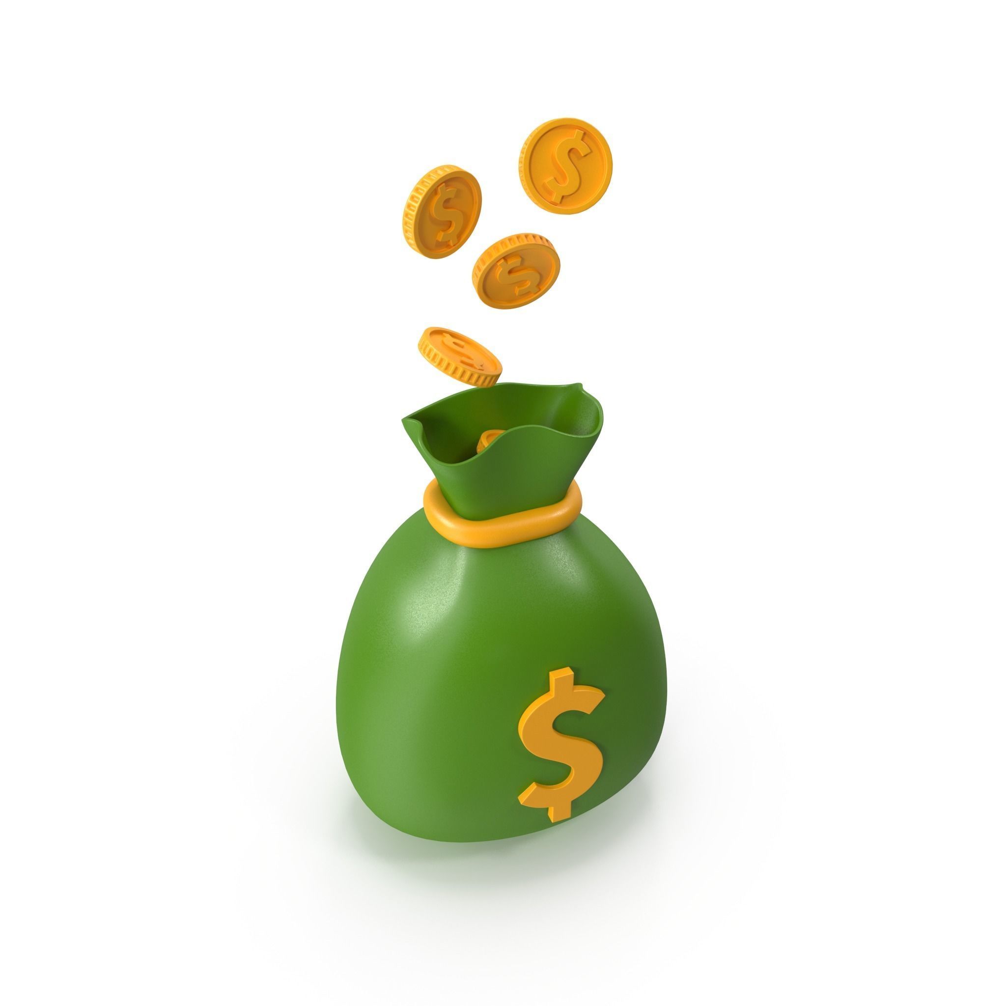 Money Bag Cartoon 3D model_12