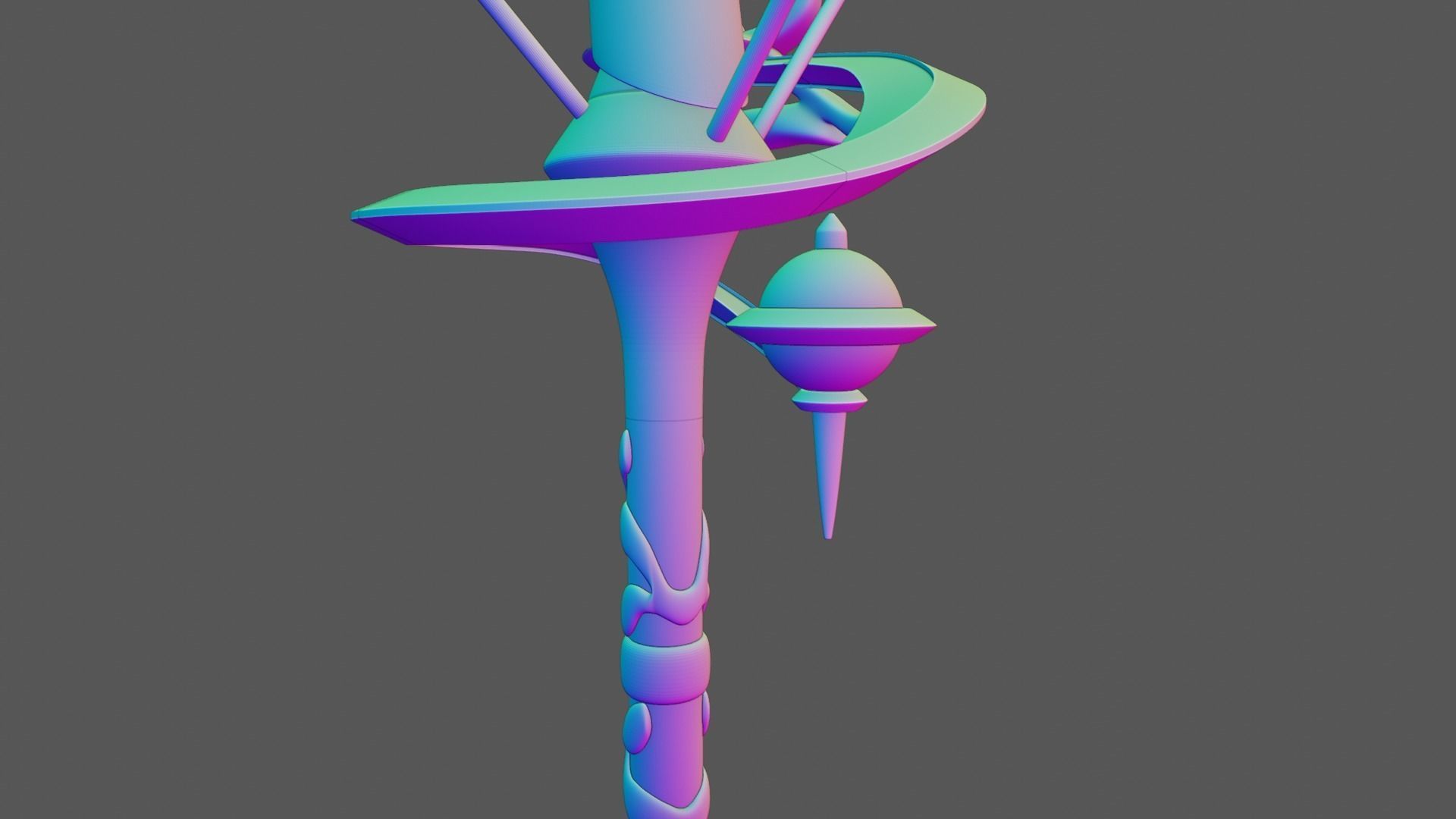 Elysia Staff - Honkai Impact - 3d Print Ready STL Files  3D print model_11
