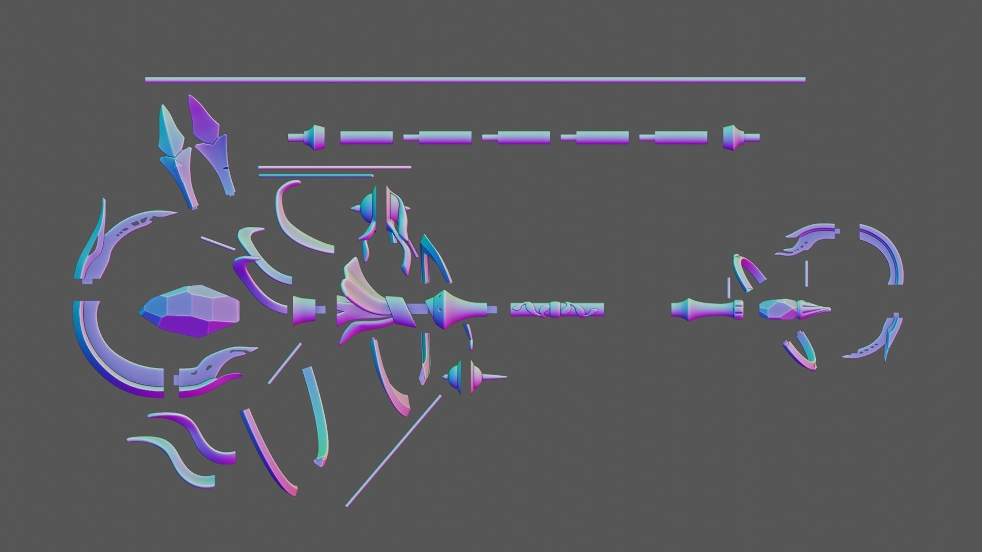 Elysia Staff - Honkai Impact - 3d Print Ready STL Files  3D print model_8