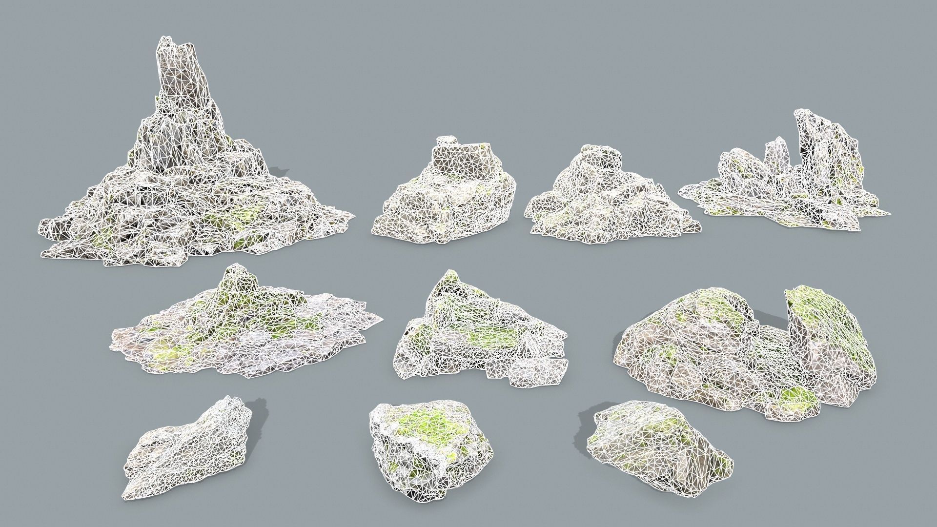 cliff rocks  Low-poly 3D model_21