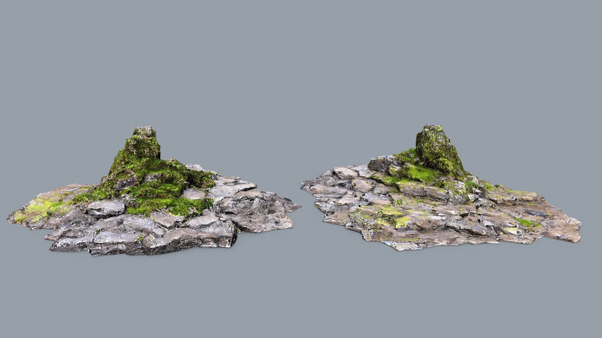 cliff rocks  Low-poly 3D model_4