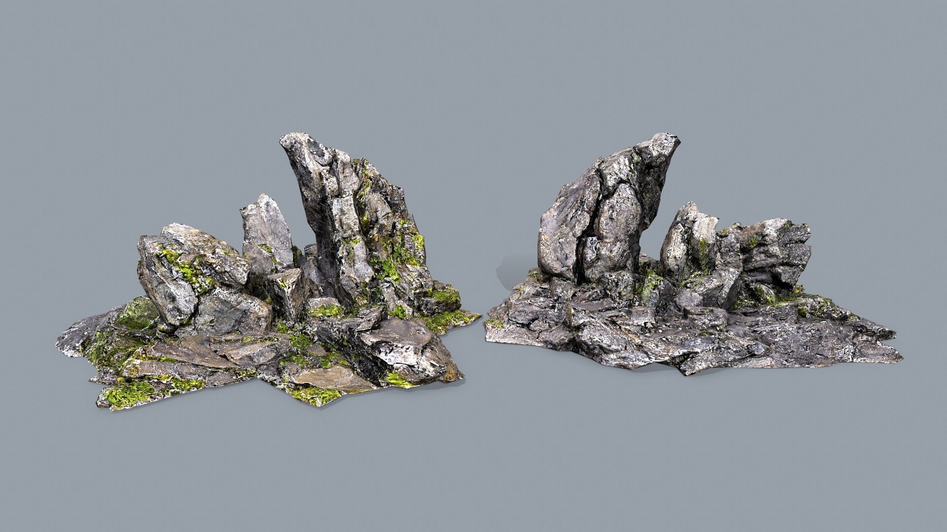 cliff rocks  Low-poly 3D model_5