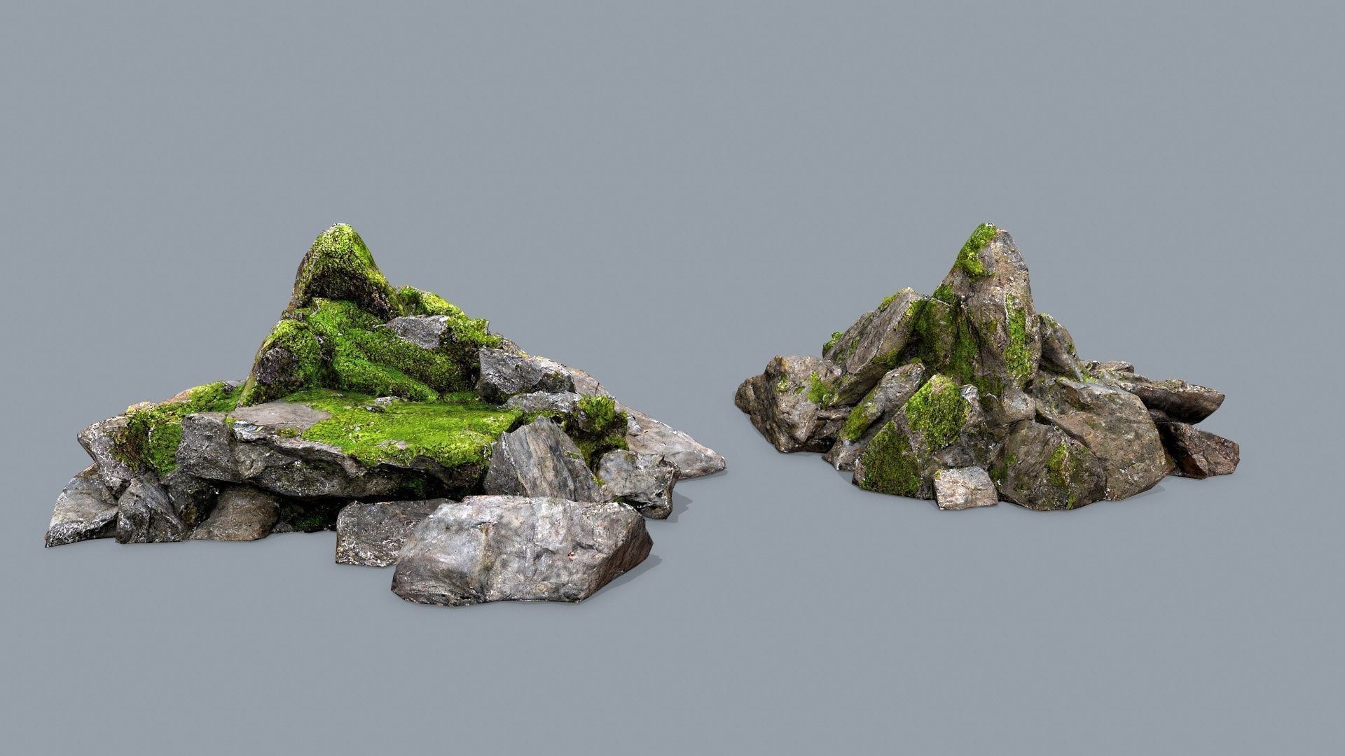 cliff rocks  Low-poly 3D model_6