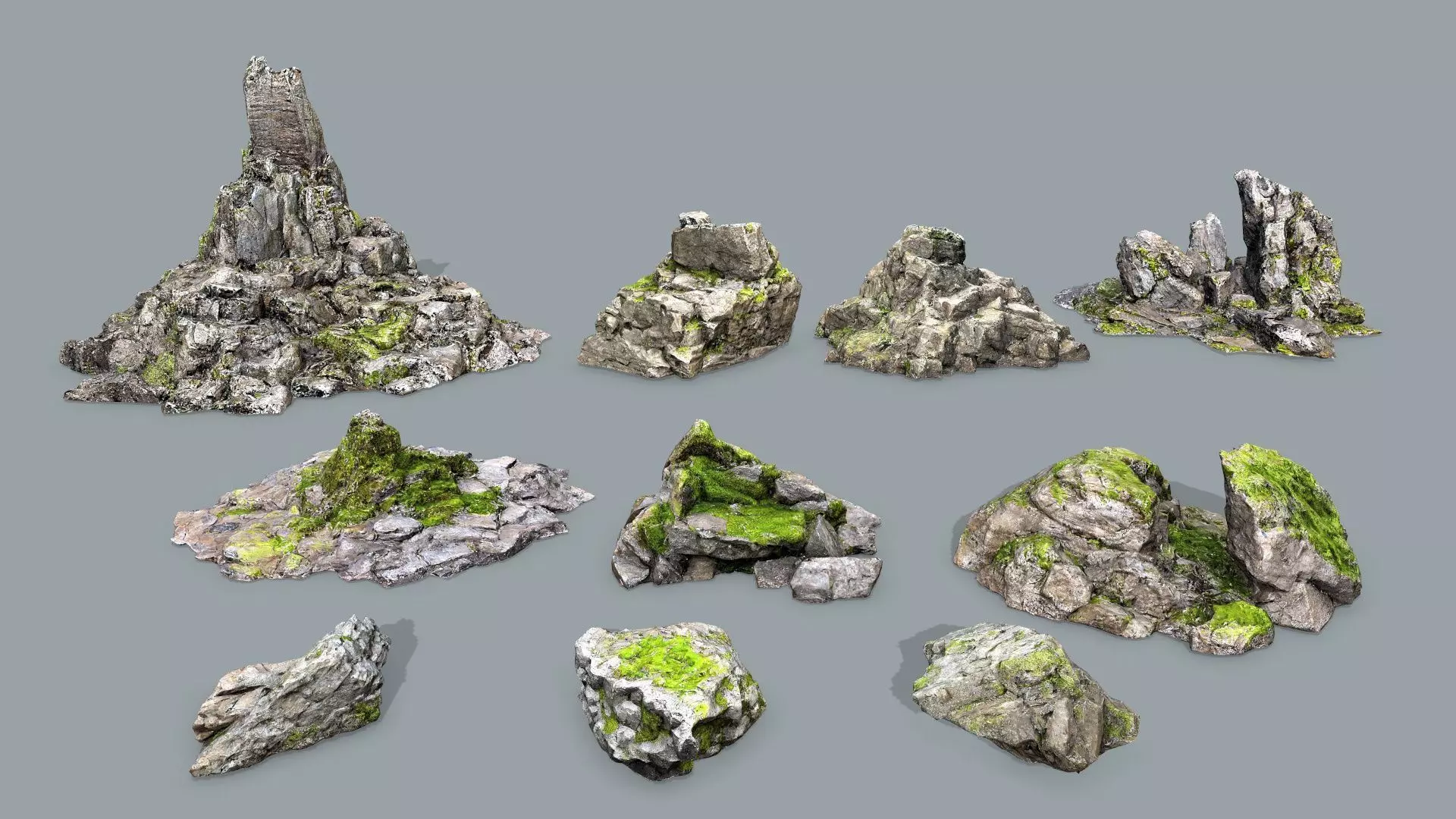 cliff rocks  Low-poly 3D model_0