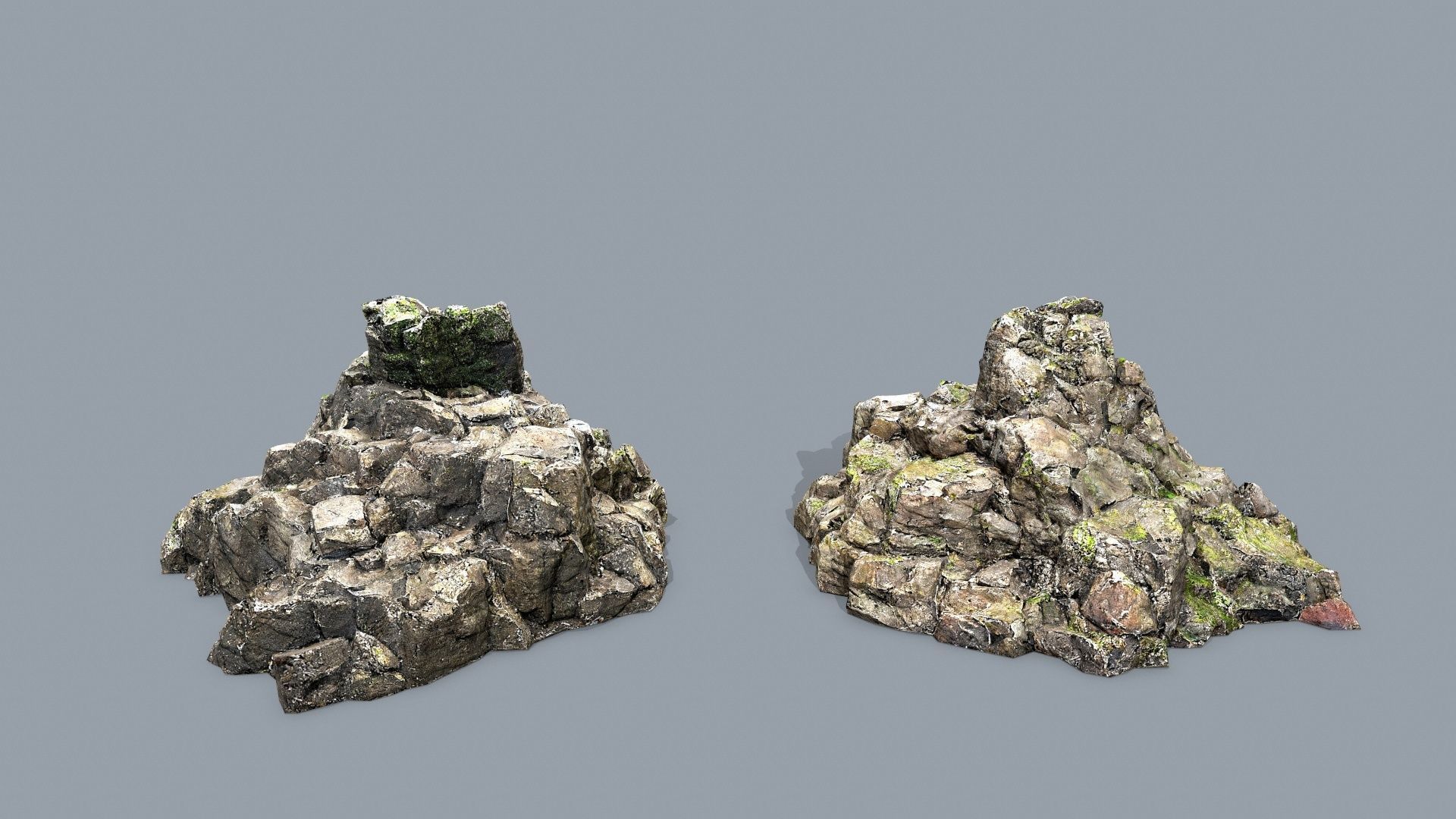 cliff rocks  Low-poly 3D model_2