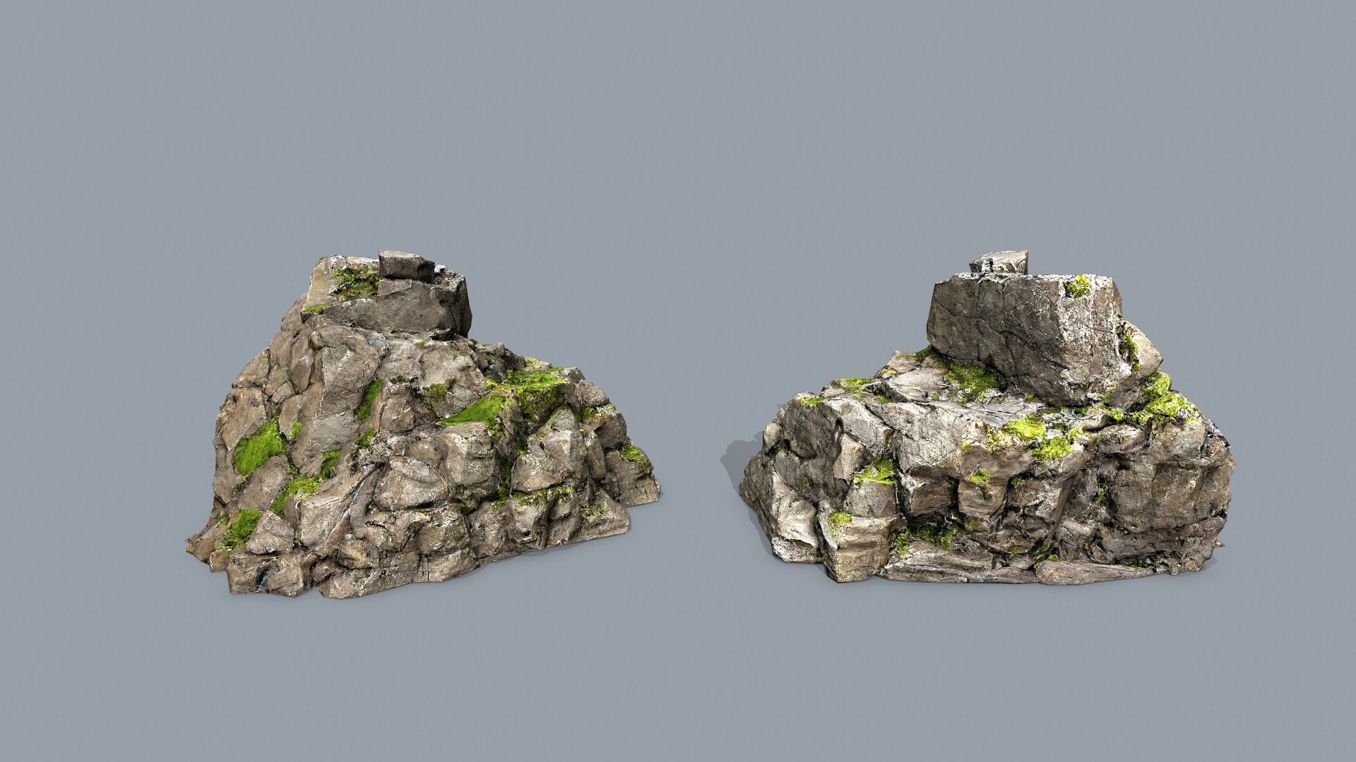 cliff rocks  Low-poly 3D model_1