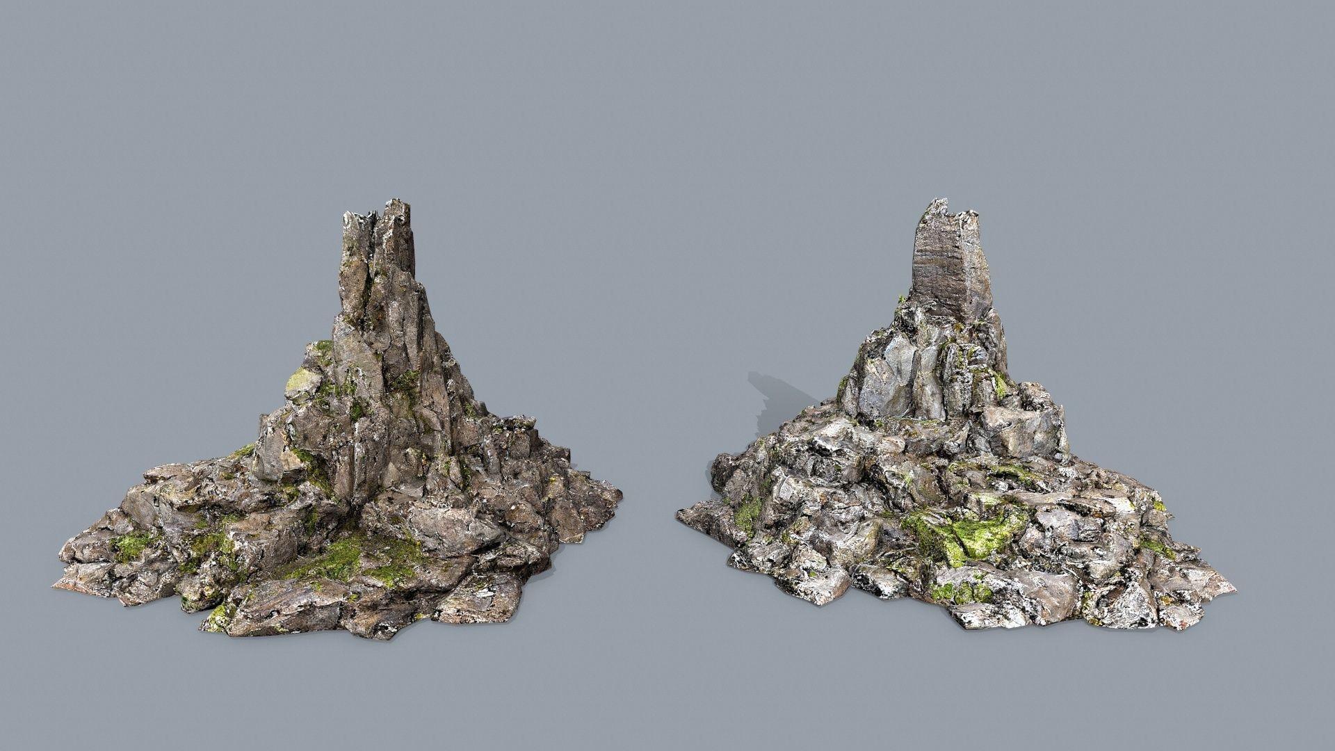 cliff rocks  Low-poly 3D model_3