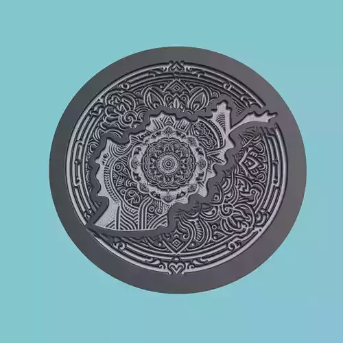 Afghanistan Map Medallion 3D print model