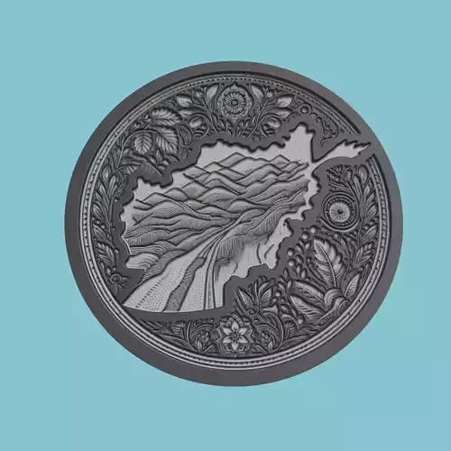 Afghanistan Map Medallion