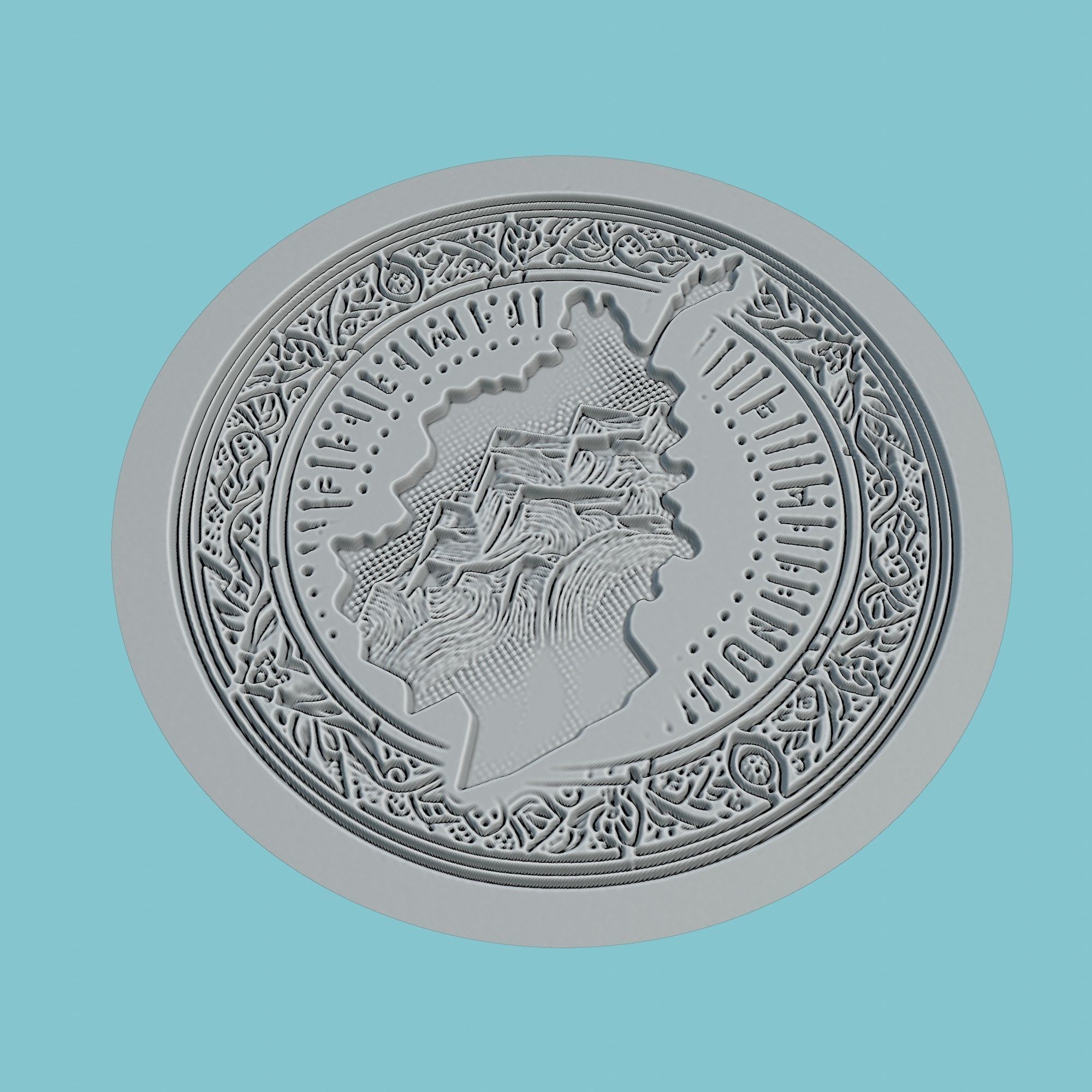 Afghanistan Map Medallion 3D print model_3