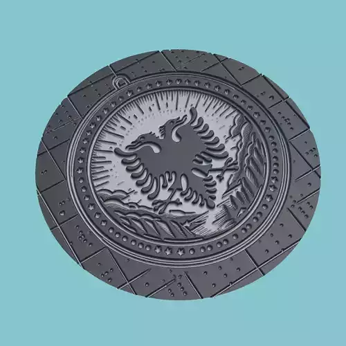 Albania Map Medallion