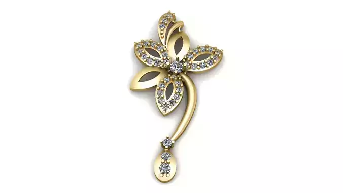 Women Fashion Flower Pendant 3d Printable Model