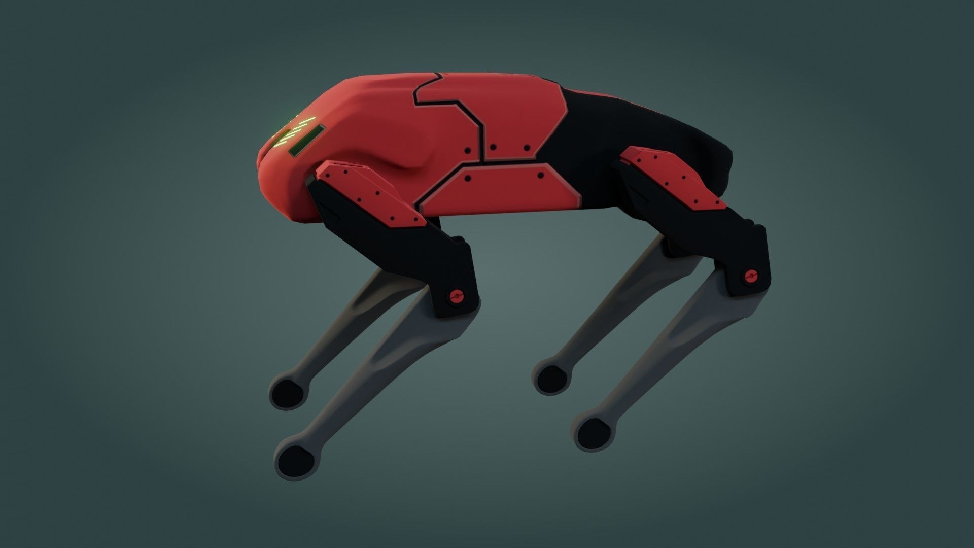 Sci-Fi Robot Dog - Game Ready - PBR Low-poly 3D model_2