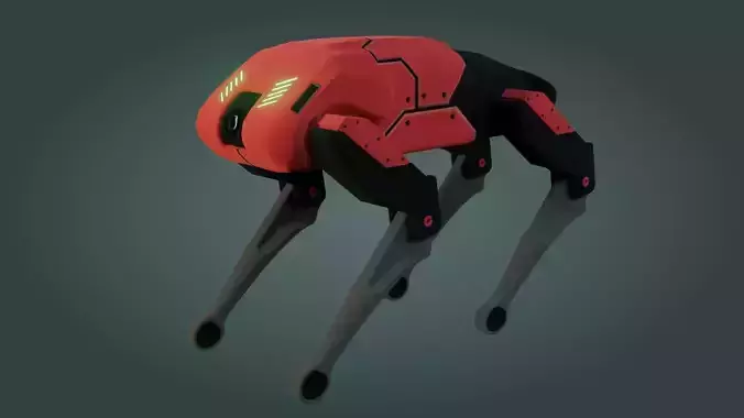 Sci-Fi Robot Dog - Game Ready - PBR Low-poly 3D model
