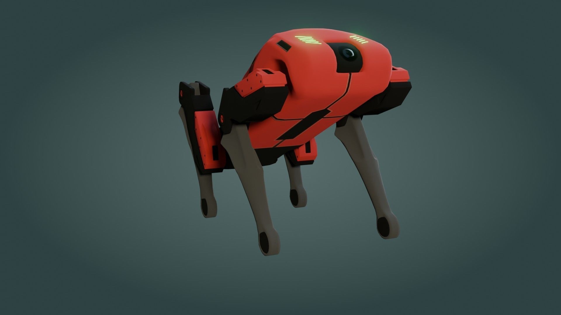 Sci-Fi Robot Dog - Game Ready - PBR Low-poly 3D model_10