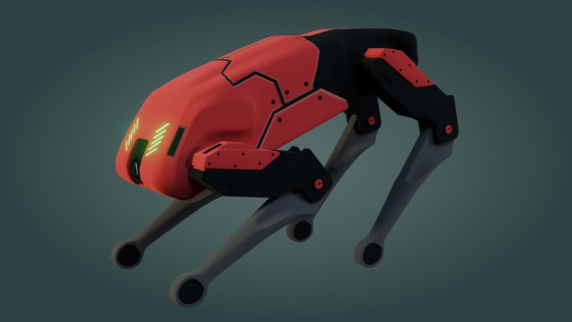 Sci-Fi Robot Dog - Game Ready - PBR Low-poly 3D model_12