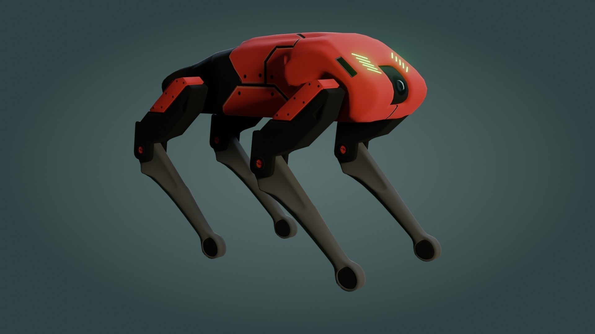 Sci-Fi Robot Dog - Game Ready - PBR Low-poly 3D model_9